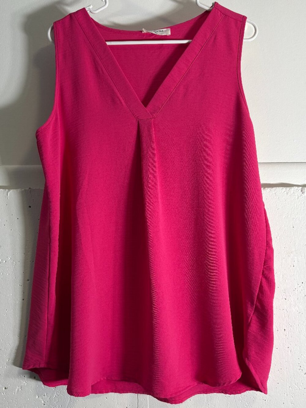 Zenana Hot Pink Sleeveless V-Neck Tank